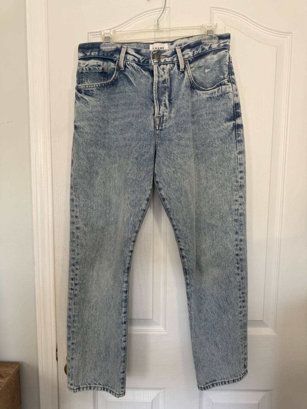 Frame Le Original Jeans Womens
28 Blue High Rise Straight Leg
Denim Button Fly